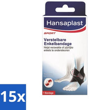 15 x Bende Sport per Artroso - Enkel Stecco - Enkel Sostegno - Benda Enkello - Adattabile - Nero - Sostegno Enkello - Benda Enkello - Benda Artroso - Instabilità Artroso Enkello