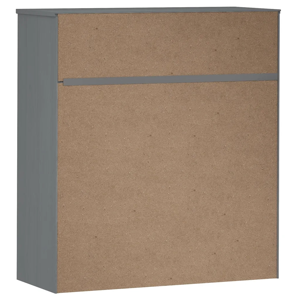 Piano Credenza MOLDE Grigio 90x35x100 cm Legno Massello di Pino