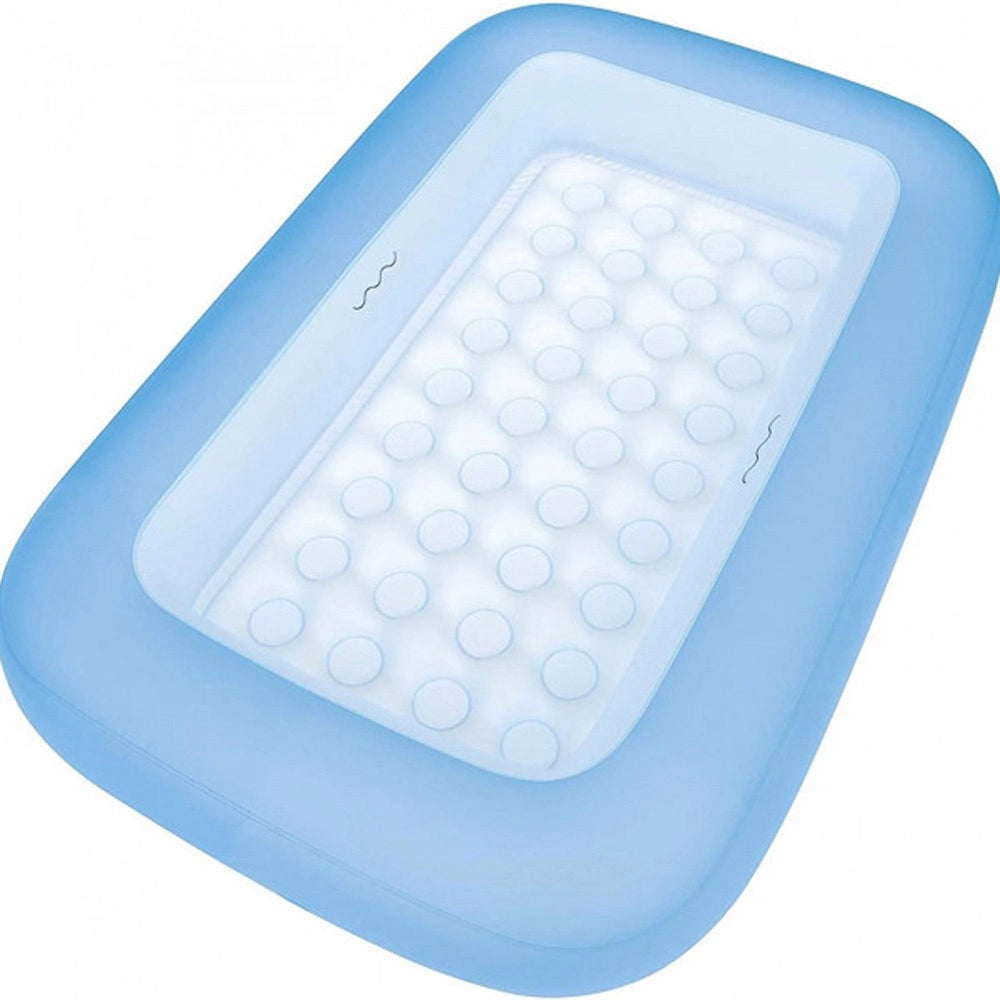 Trade Shop - Piscina Gonfiabile Rettangolare 165 X 104 X 25 Cm Con Fondo Gonfiabile Bambini - Azzurro