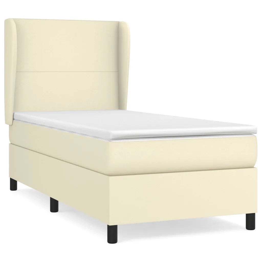 Giroletto a Molle con Materasso Crema 90x200 cm in Similpelle 3128891