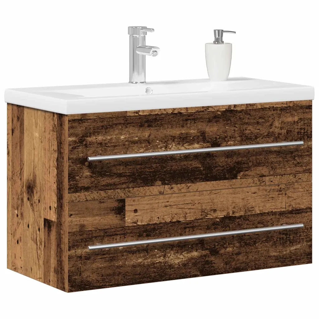 vidaXL Armadio per Lavabo da Bagno Legno vecchio 80 x 38.5 x 48 cm