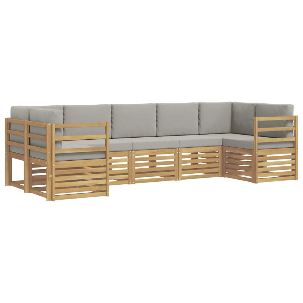 Set divano sezionale 7 pcs Bianco e Grigio Chiaro 3392416