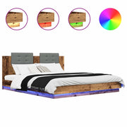 Letto matrimoniale | Letto per adulti | Struttura letto con testata Legno vecchio 200 x 200 cm
