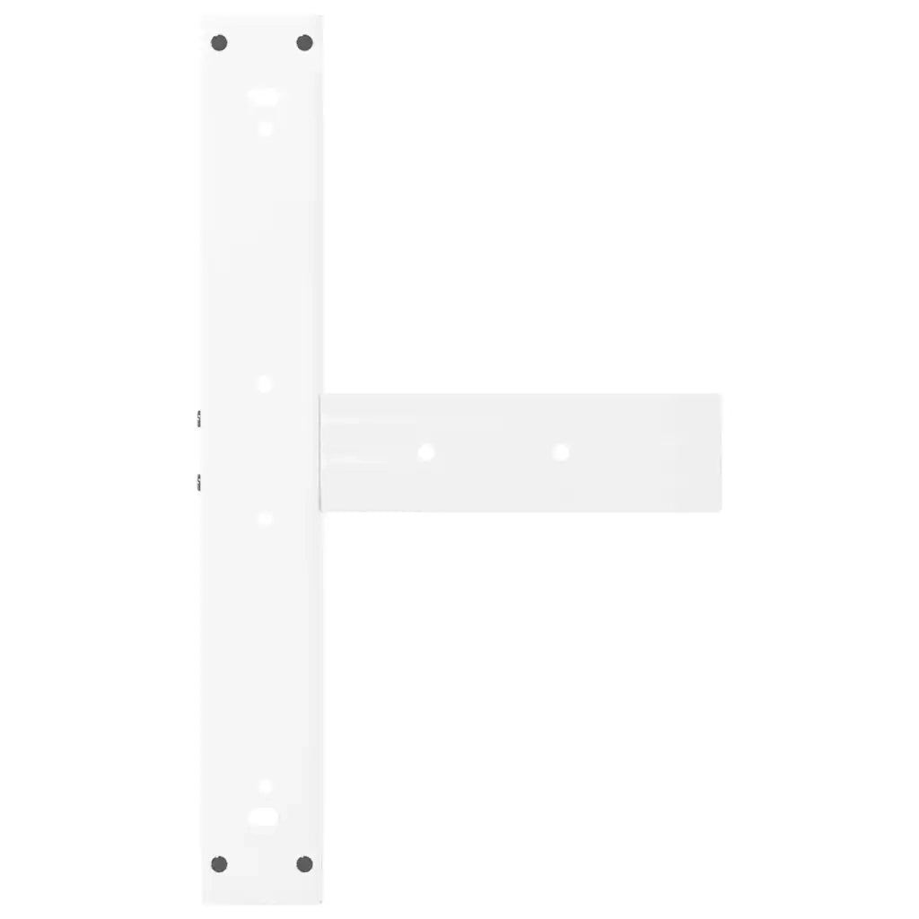 Gambe per tavolo da bar a forma di T 2 pz bianche 60x35x(110-111) cm in acciaio