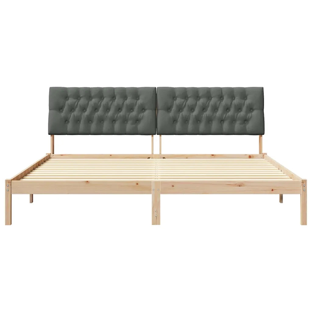 Letto con Testiera Rivestita-Struttura Letto con Testiera Marrone 200 x 200 cm 428365