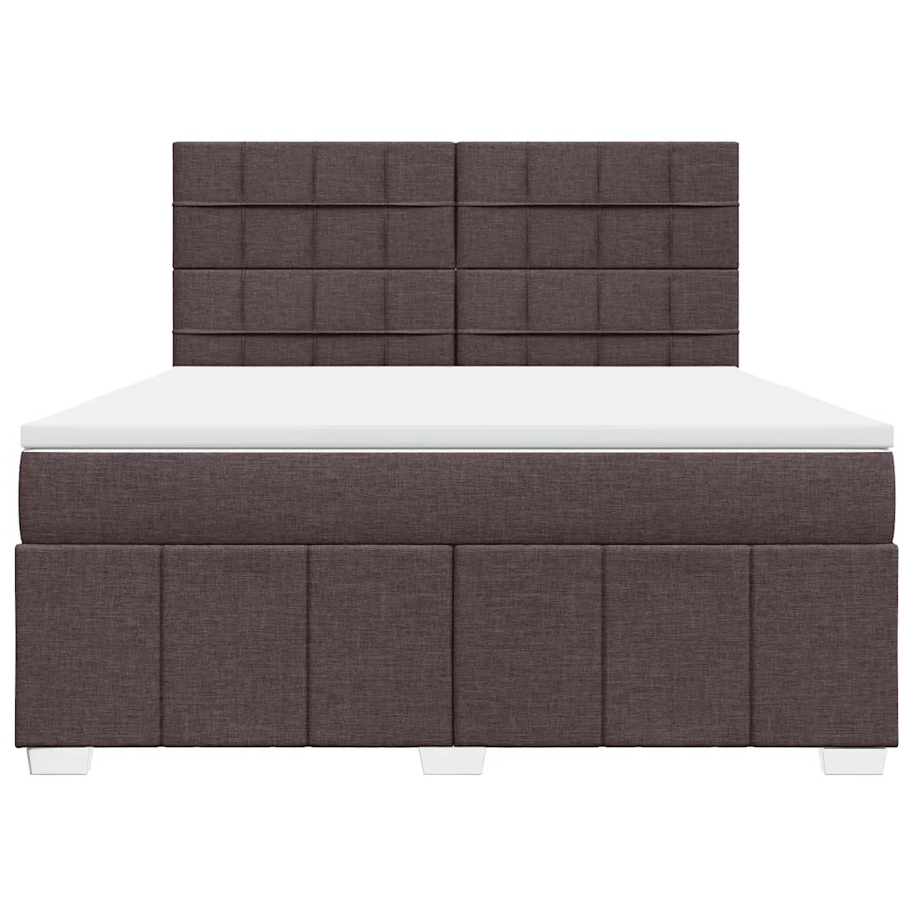 vidaXL Giroletto a Molle con Materasso Marrone Scuro 180x200cm Tessuto