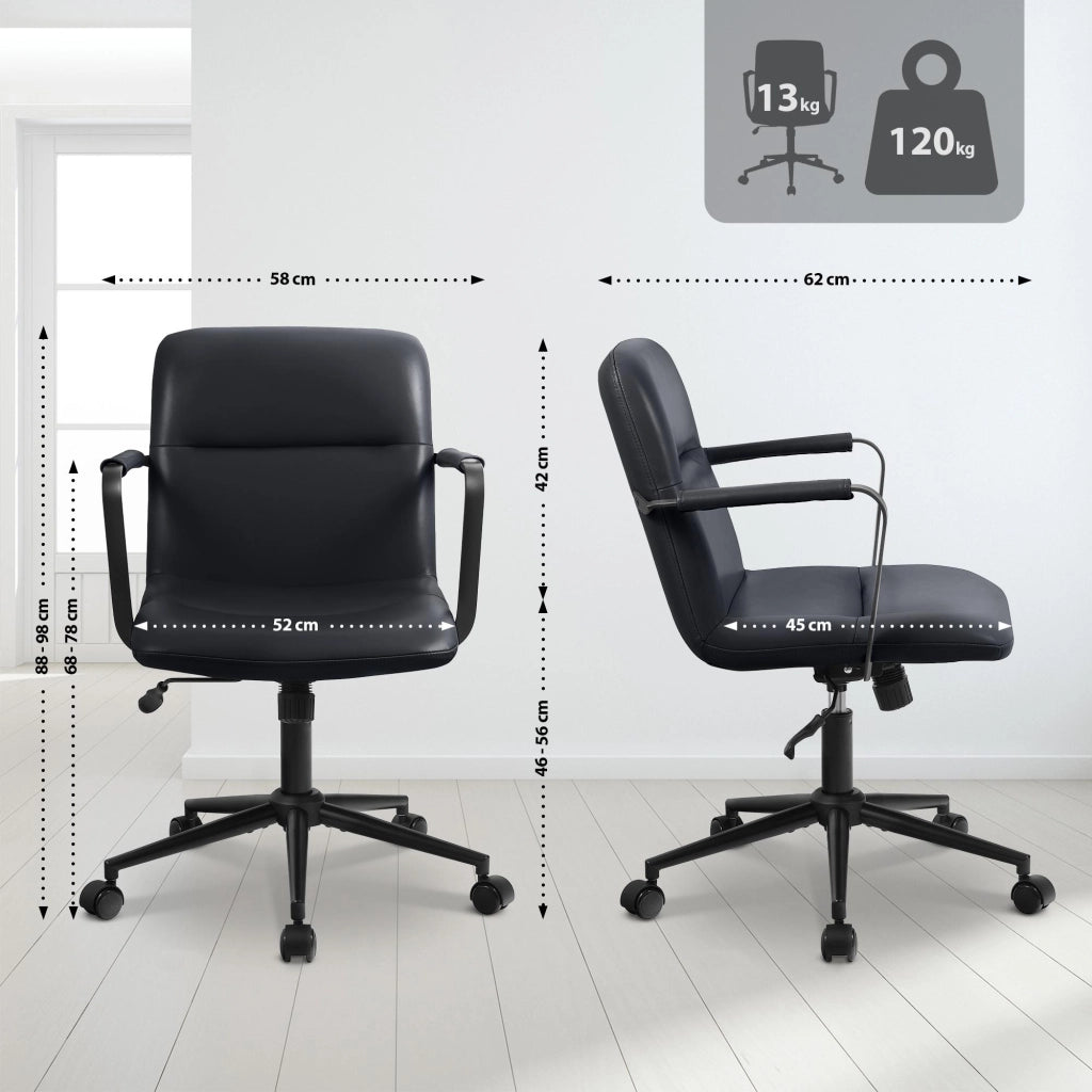 Sedia da ufficio Hilda in vera pelle 1