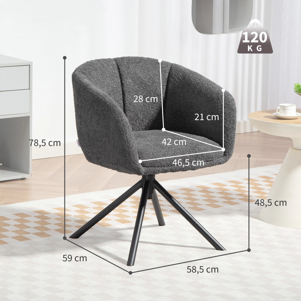 Poltrona girevole imbottita ¨C Xylo ¨C tessuto grigio scuro, fino a 120 kg