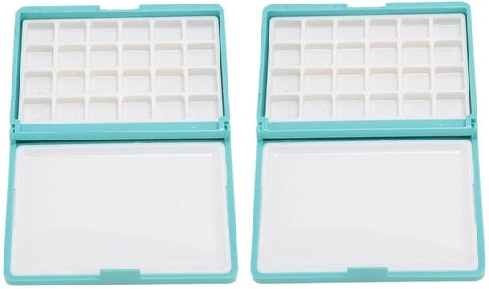 Kit di acquerelli portatile - 2 scatole di acquerelli - tavolozza per artisti - dipingere all'aperto - compatta e pratica - tavolozza di acquerelli portatile