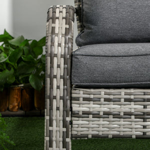 Sedia da Giardino 64x80x90 cm in Rattan e Acciaio Grigio