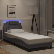 Giroletto con Luci LED Grigio 90x190 cm in Similpelle
