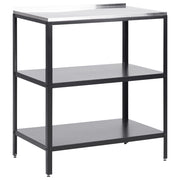 Scaffale da giardino in acciaio inox nero con ripiani 80 x 50 x 92 cm 2 ripiani con top cucina da giardino da pranzo
