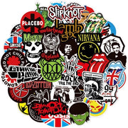 Set di Sticker 100 pezzi - Sticker acqua resistente - Sticker rock band - Disegni personalizzati - Adesivo forte - Ideali per la decorazione - Sticker decorativi