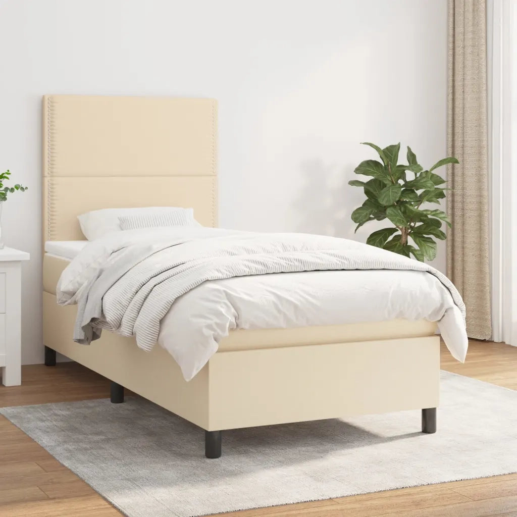 Giroletto a Molle con Materasso Crema 90x200 cm inTessuto 3141670