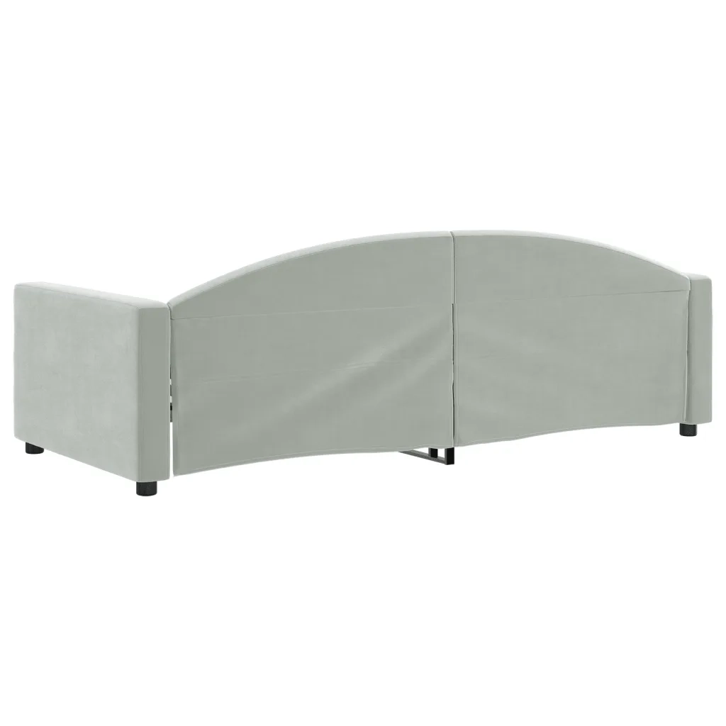 Letto singolo | Letto per adulti | Letto da Giorno Grigio Chiaro 90x190 cm in Velluto