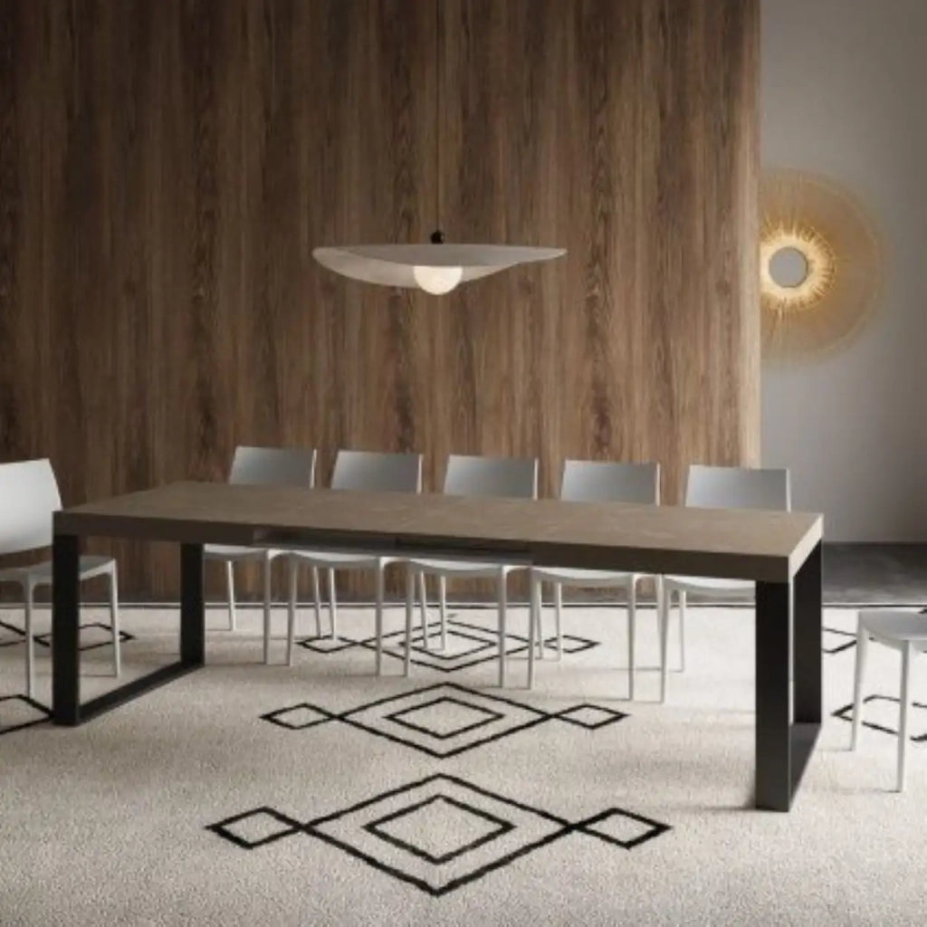 Tavolo allungabile 160/264x90 cm Tecno tortora gambe antracite