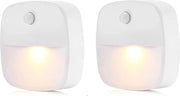 Due lampade a LED a batterie (batterie non incluse), luce calda bianca, con sensore di movimento e sensore di luce, adatte per scale, camere da letto e corridoi.