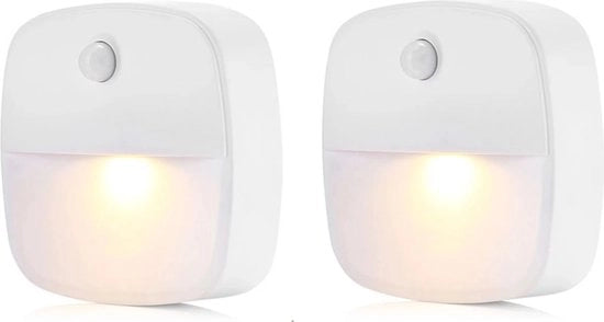 Due lampade a LED a batterie (batterie non incluse), luce calda bianca, con sensore di movimento e sensore di luce, adatte per scale, camere da letto e corridoi.