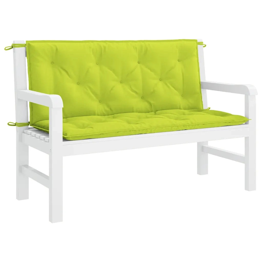 Cuscini per Panca 2 pz Verde Intenso 120x50x7 cm Tessuto Oxford 315015