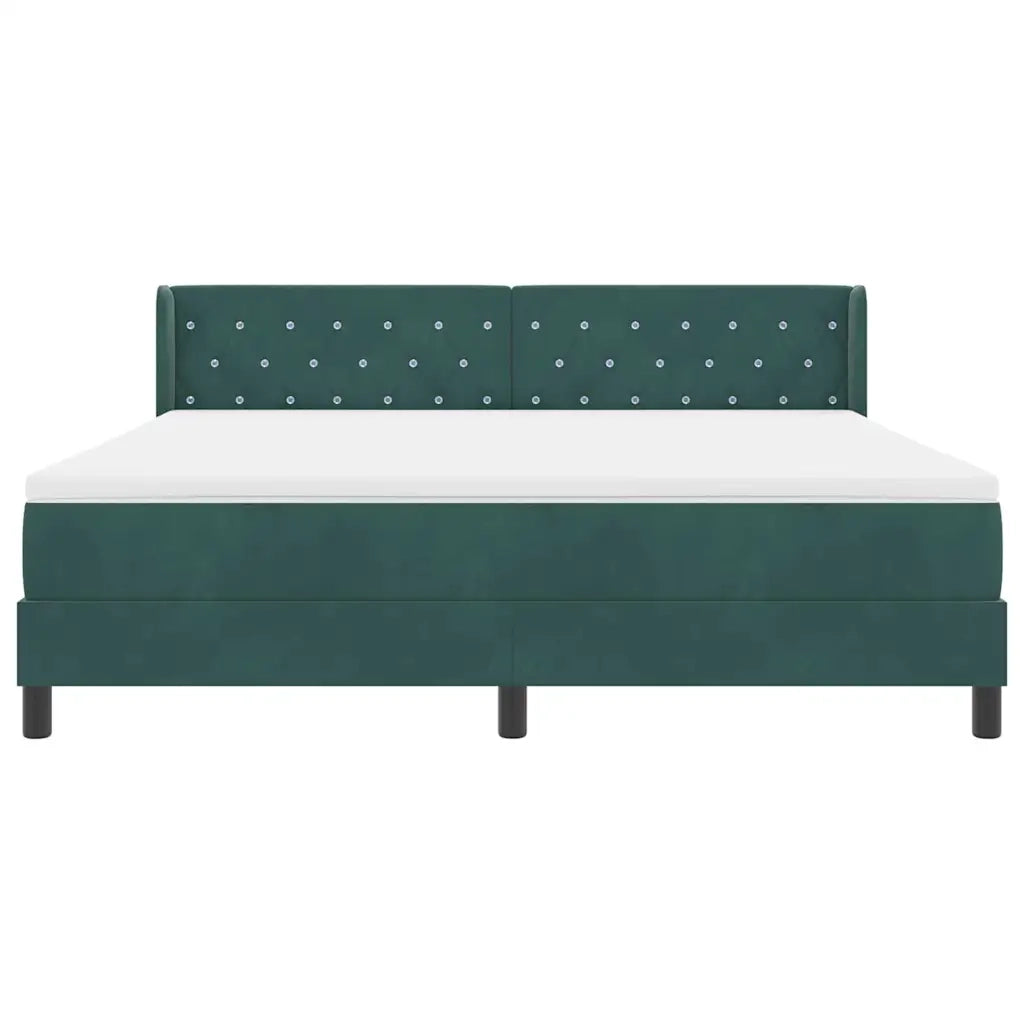 Letto a molle con materasso Verde Scuro 200 x 180 cm Poliestere 3341429