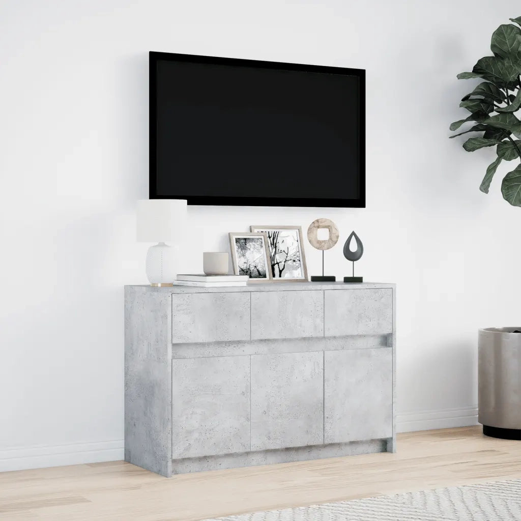 Mobile Porta TV con LED Grigio Cemento 91x34x61 cm Truciolato 852183