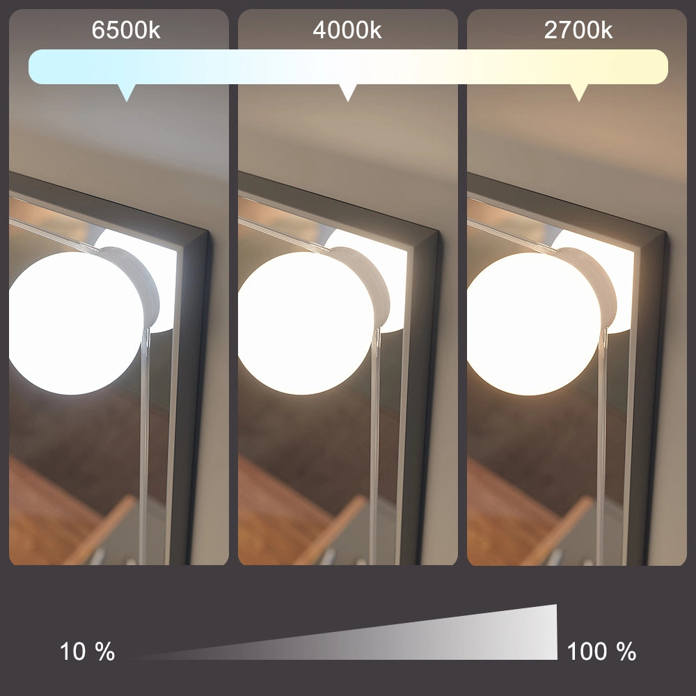 Vicco Tavolo da toeletta Bianco/Artisan 110 cm con sgabello e luci fiabesche a LED