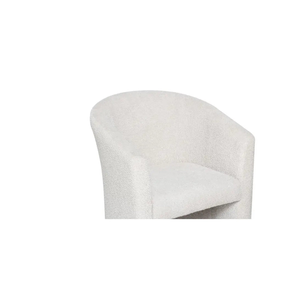 Poltrona da salotto KYOTO – Confortevole in tessuto bouclé bianco – Design moderno ed elegante