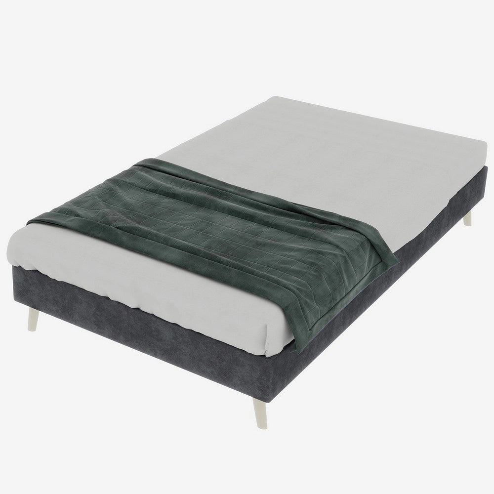 Letto Singolo Imbottito in Velluto ¨C Xylo ¨C Grigio 90x200 cm