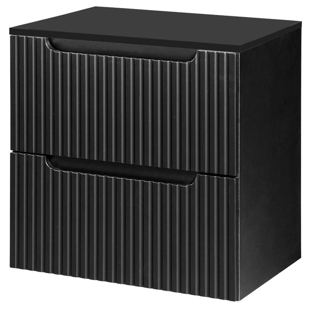 Mobile Sottolavabo da Parete NEWPORT con 2 Cassetti 60 x 60 x 40 cm - Nero [en.casa]