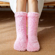 Pantaloni di calza in piuma termica antiscivolo per donne, un paio, isolamento termico medio, per uso domestico, per la camera da letto, resistenza alla abrasione, colore uniforme, tessuto a maglia, per uso quotidiano - rosa.
