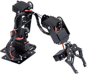 Robotica 6DOF - Manipolatore Metallico Completo - Set di Morsetti Programmabili - Robot da Tavolo - Motori Servo - Piattaforma di Stabilità in Alluminio