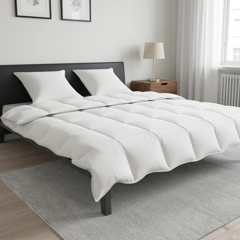 Set di piumoni 220 x 260 cm No Cotone, Bambù, Poliestere Bianco 3432289