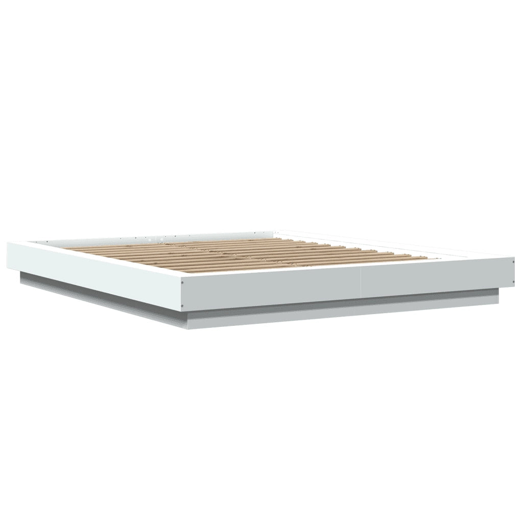 Giroletto con Luci LED Bianco 150x200 cm in Legno Multistrato