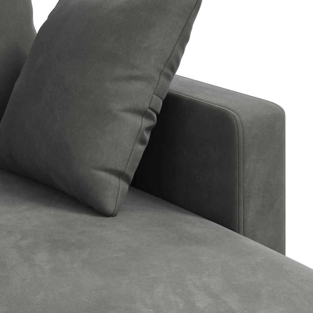 Divano Grigio scuro 198 x 134 x 80 cm Velluto 42024459