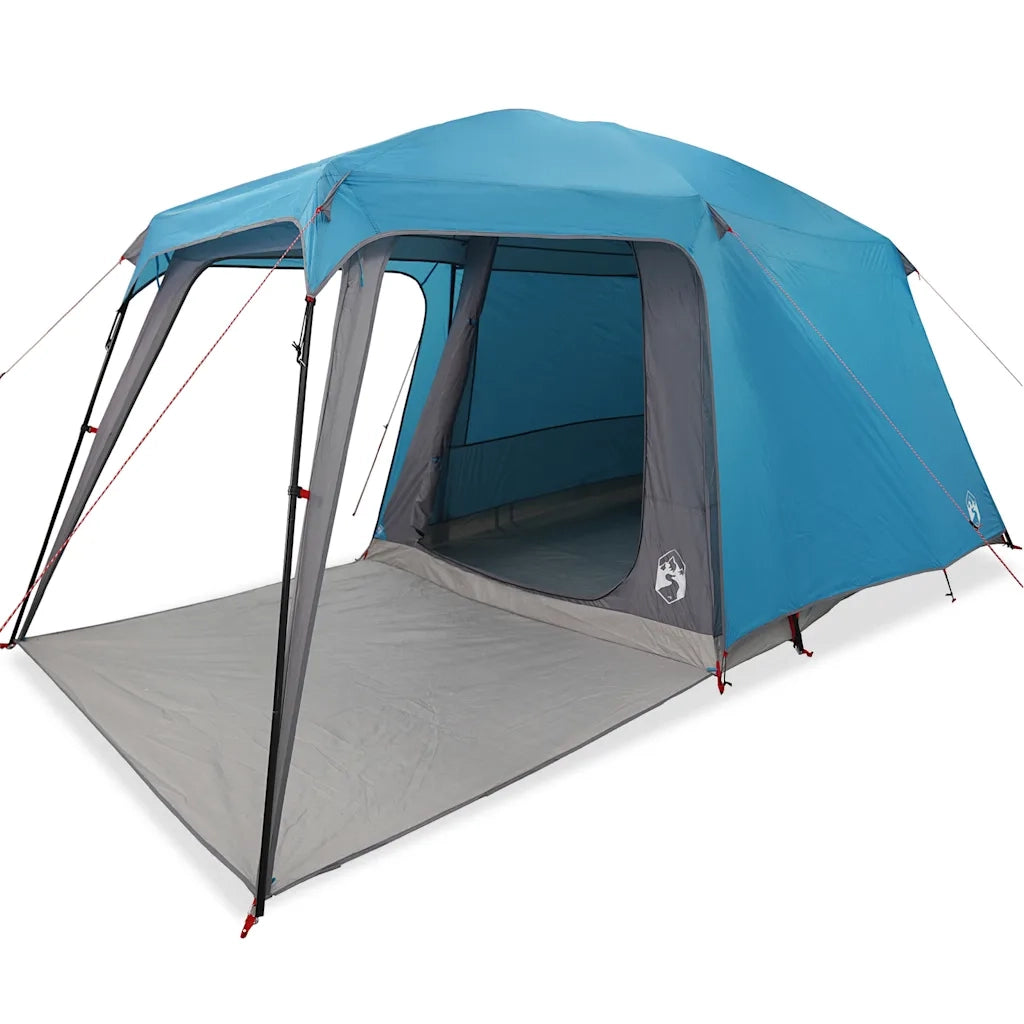 Tenda da Campeggio con Portico Cupola 5Persone Blu Impermeabile 4009582
