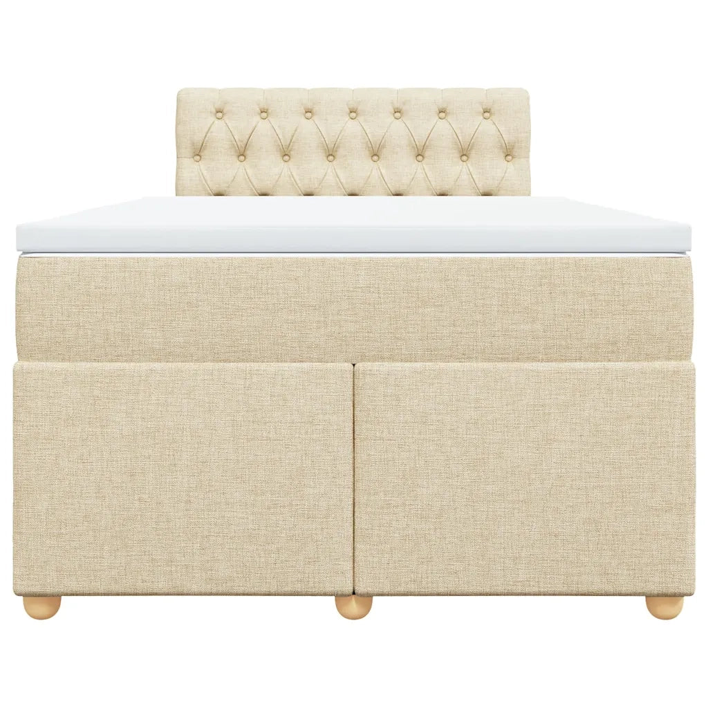 Giroletto a Molle con Materasso Crema 120x190 cm in Tessuto 3286631