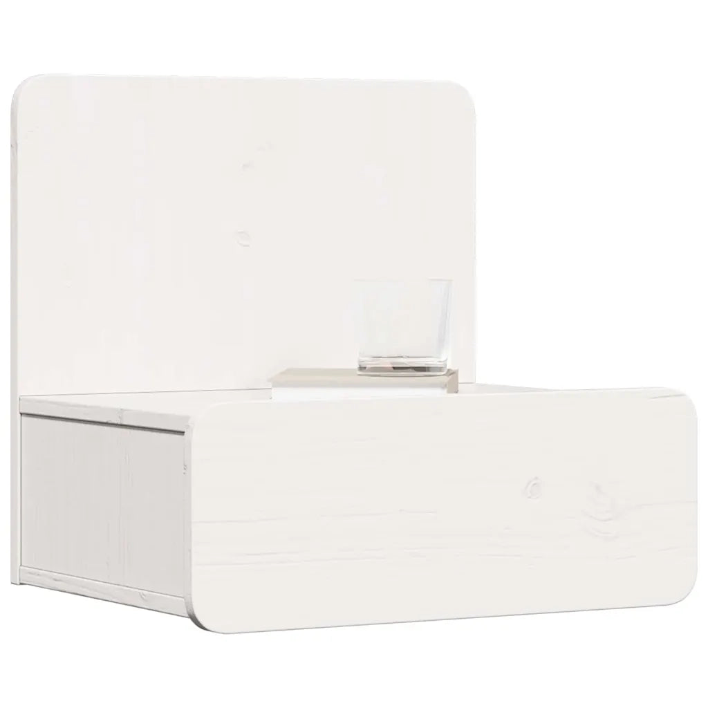Comodino Bianco 44 x 32,5 x 40 cm Legno di pino massello 873489