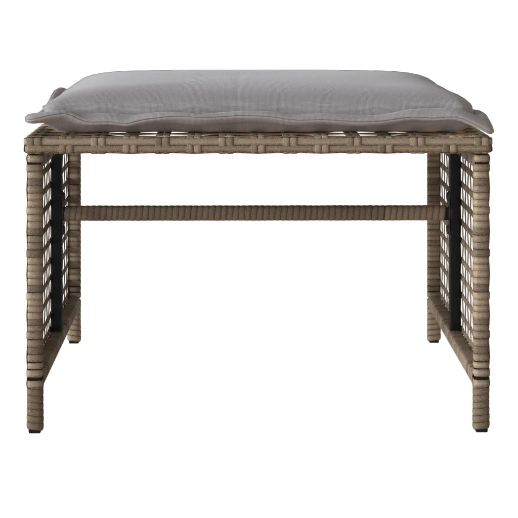 Set Divano da Giardino 4 pz con Cuscini Beige Polyrattan Vetro 368137