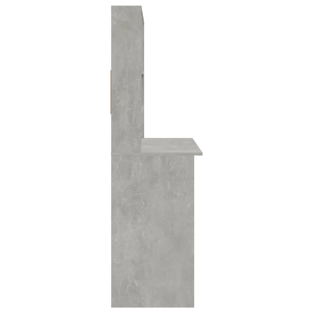 Scrivania | Tavolo da Ufficio Mensole Grigio Cemento 102x45x148cm Legno Multistrato