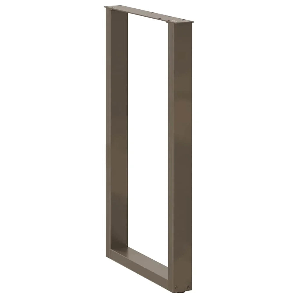 Set di 2 gambe per tavolo da bar a forma di U 60 x 100 cm stabili e moderne in acciaio naturale 02_0057479