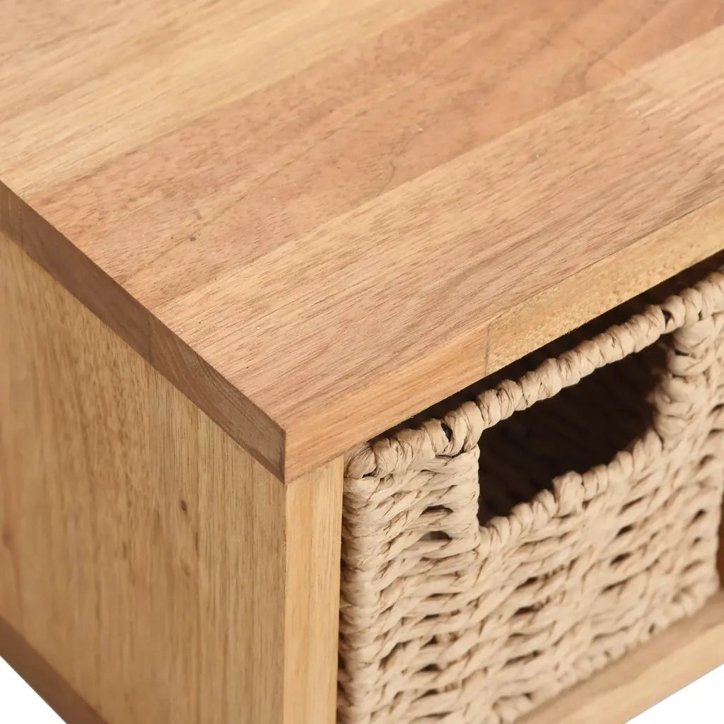 Scaffale a Muro | Mensola a parete con Cestini 62x18x16 cm Legno Massello Noce