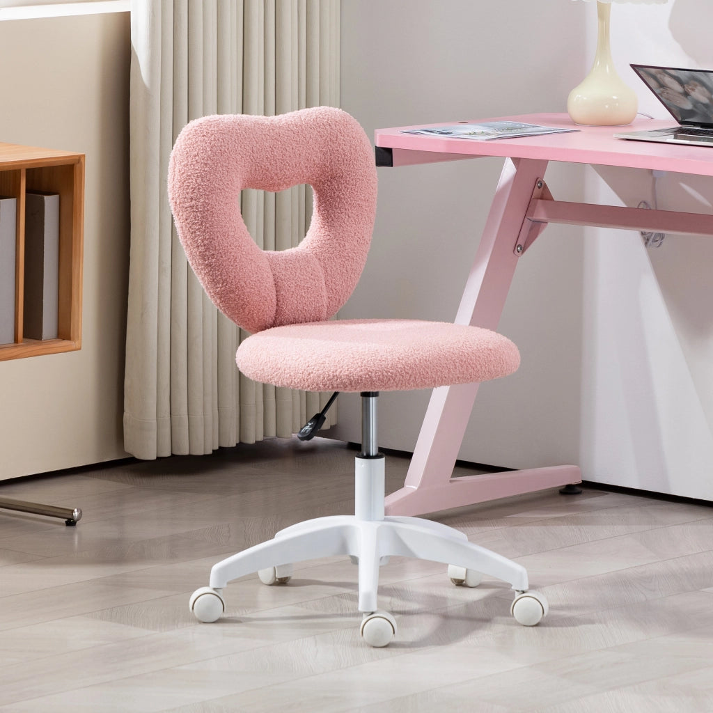 Sedia da Ufficio Imbottita ¨C Zephmum ¨C Schienale a Cuore, Rosa