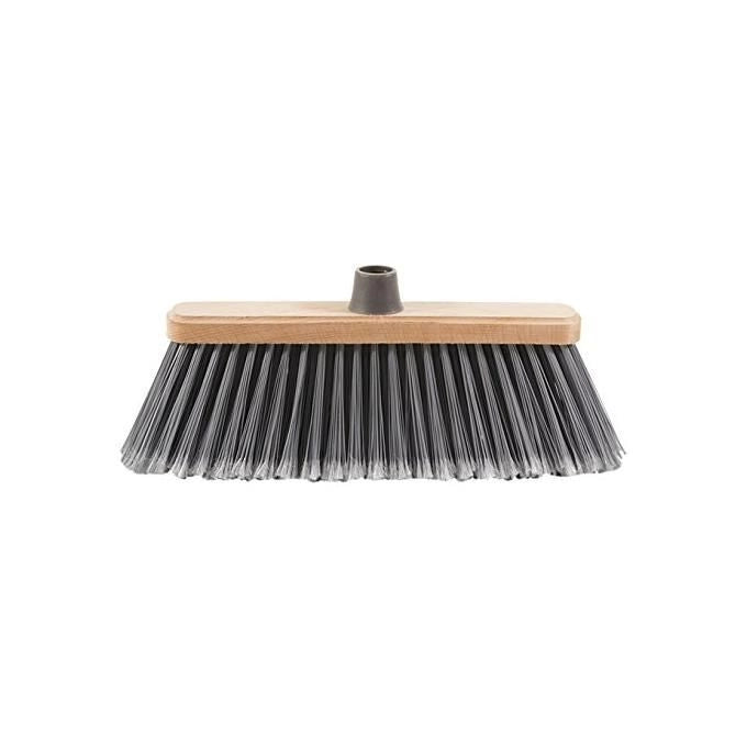 Perfetto 0020B Scopa per Esterni Spazzesterni coccia in legno 28 cm setole poliestere supporto faggio colore Naturale