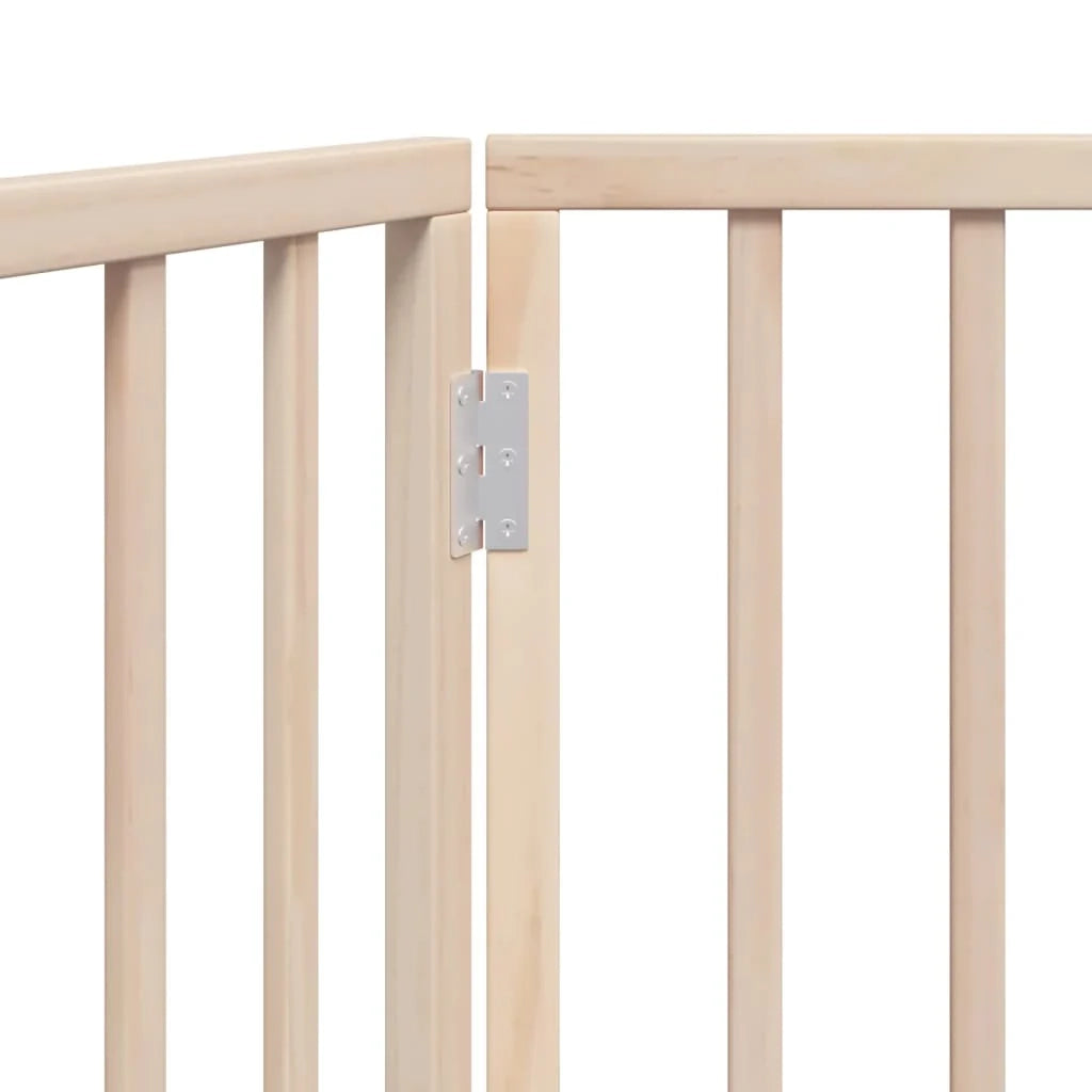 Cancelletto di sicurezza pieghevole per cani a 3 pannelli 150 cm legno di pioppo marrone 02_0023068