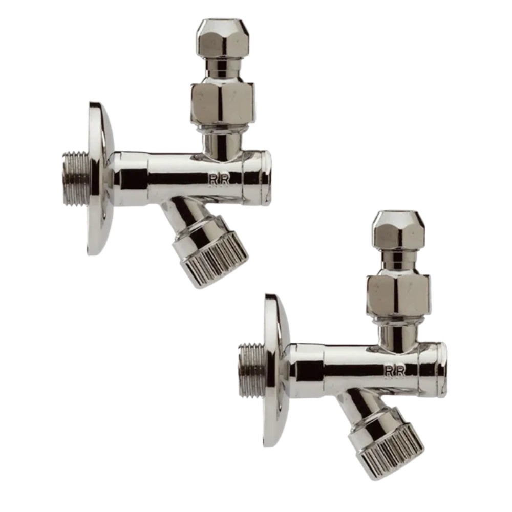 Rubinetto sottolavabo 1/2x3/8x10 mm filtro smontabile in ottone cromato *** (quantita) pezzi 2, confezione 1