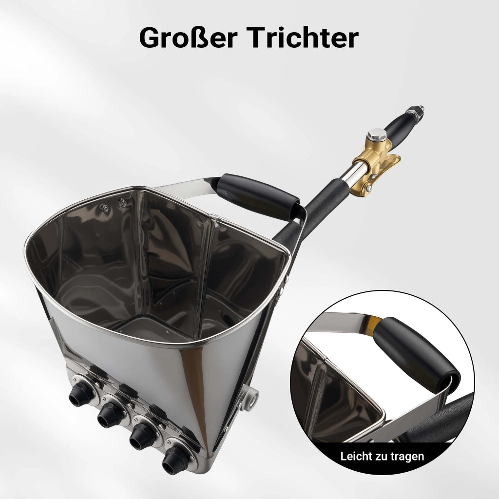 Intonacatrice a spruzzo 6-10 bar, macchina per intonaco con ugello da 8 mm, imbuto da 3,7 l, lunghezza 72 cm, pistola per malta in alluminio e acciaio inox