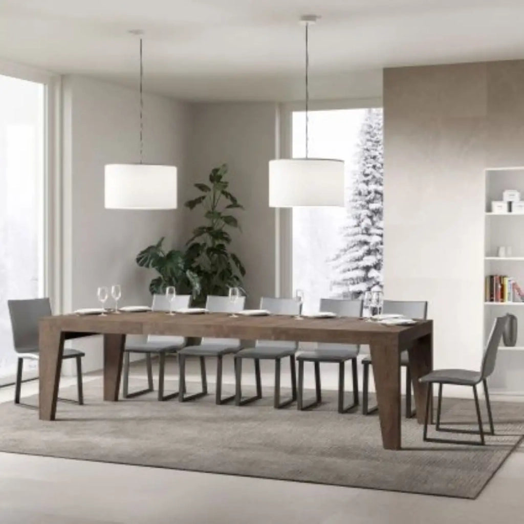Tavolo allungabile 180/440x90 cm Naxy Premium colore noce