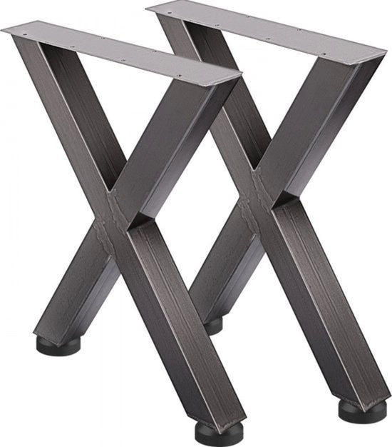 Supporti per tavolo in metallo - Supporti per tavolo industriali - Supporto per tavolo da pranzo - 2 pezzi - Carico massimo 1000kg - Supporti a X per tavolo