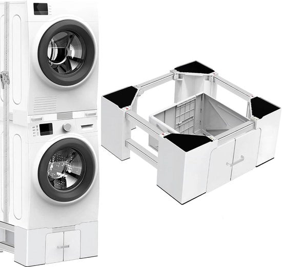 Elevatore per lavatrici con carrello regolabile 63-69 cm massimo 400 kg sottoscala per lavatrice e frigorifero standard per bagno e area lavanderia