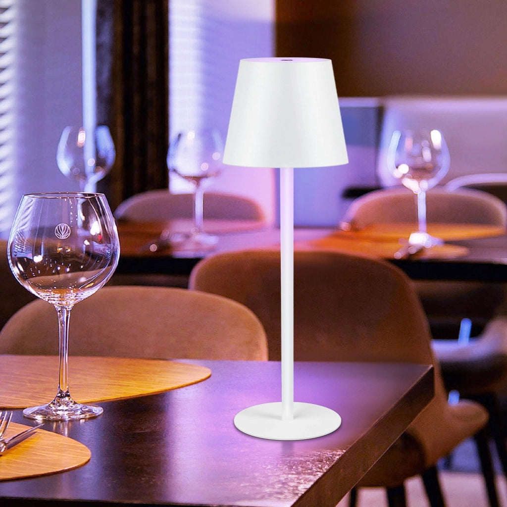 ZMH Lampada da tavolo LED wireless set 2 pezzi bianca RGB 2600mAh touch ricaricabile USB dimmerabile per camera letto